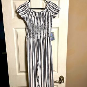 Black&white stripped romper(Justify)